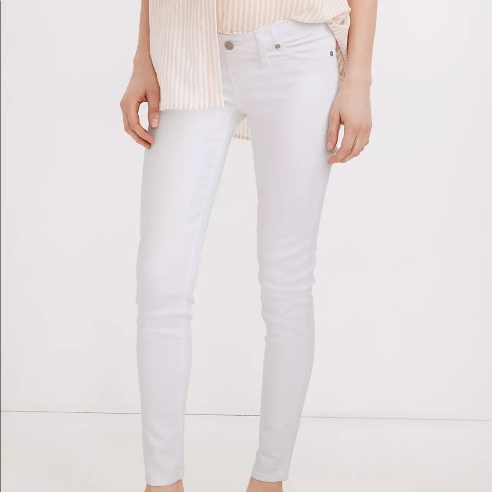 Maternity side panel skinny white jeans